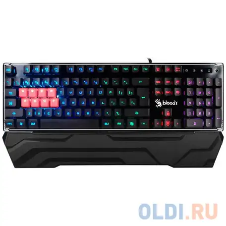 Клавиатура a4tech b3370r черный usb multimedia gamer led, фотография 1