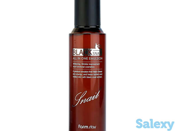 Эмульсия для лица farmstay black snail all-in one emulsion, фотография 1