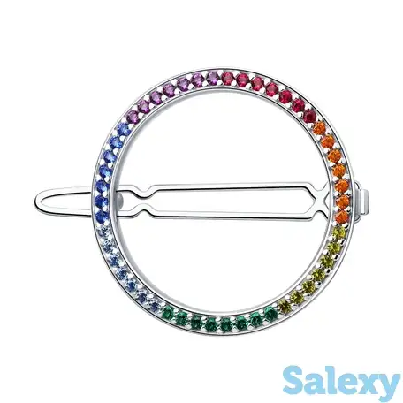 Броши sokolov из серебра с корундами и фианитами, фотография 1