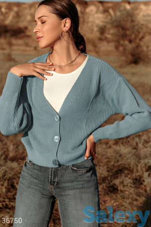 Ментоловый укороченный кардиган, фотография 1