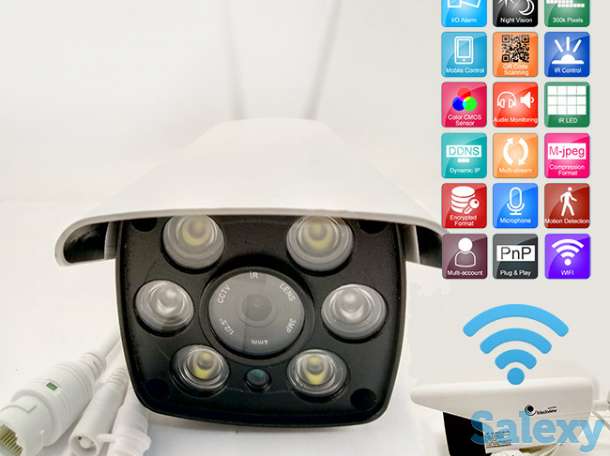 Продам уличная беспроводная WIFI камера со звуком и двумя видами подсветки IR и LED 200W, C-QH96S2, фотография 1
