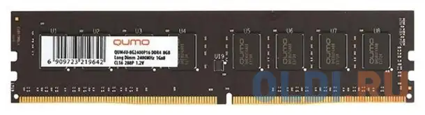 Оперативная память для компьютера qumo qum4u-16g3200p22 dimm 16gb ddr4 3200mhz, фотография 1