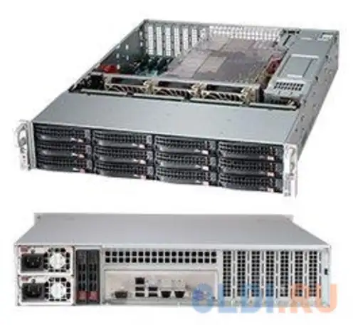 Серверный корпус 2u supermicro cse-826be1c4-r1k23lpb 2 х 1200 вт чёрный, фотография 1
