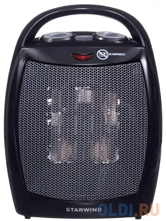 Тепловентилятор starwind shv2005 1600 вт чёрный серый, фотография 1