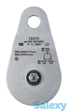 Блок-ролик венто большой одинарный без подшипника сталь, фотография 3