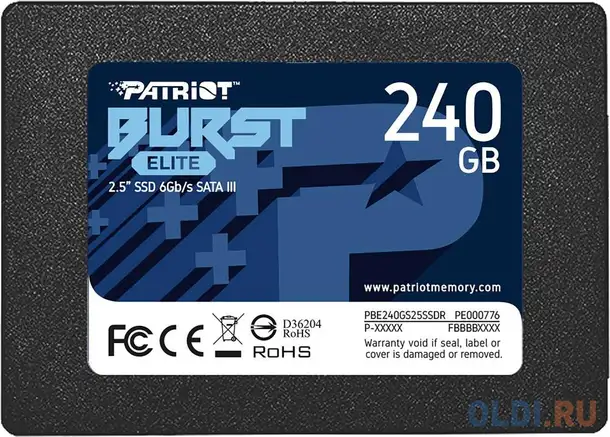 Ssd накопитель patriot burst elite 240 gb sata-iii, фотография 1