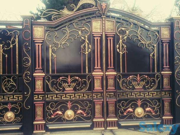 Ворота распашные кованные, фотография 4