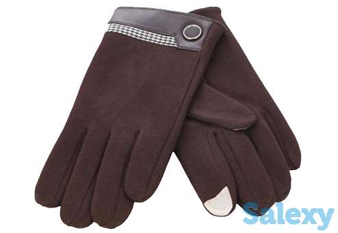 Перчатки icasemore для емкостных дисплеев кашемировый с кнопкой. коричневый, фотография 2