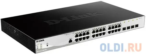 Коммутатор d-link dgs-1210-28/me/b1a управляемый коммутатор 2 уровня с 24 портами 10/100/1000base-t,, фотография 1