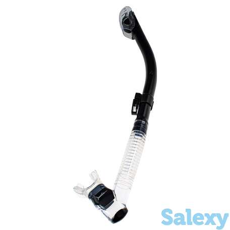 Трубка marlin dry lux (прямая гофра) clear/black, фотография 1