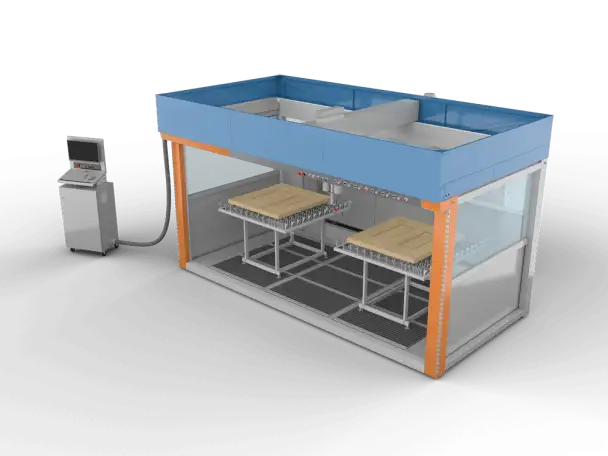 Покрасочная камера с ЧПУ для окрашивания фасадов и деталей мебели, фотография 3