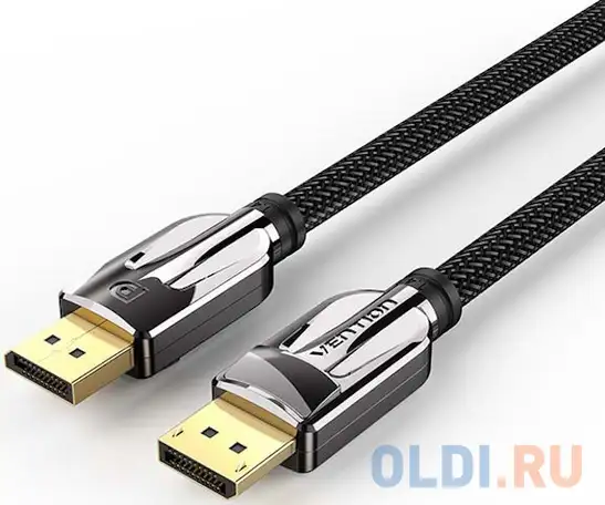 Кабель displayport 3м vention hcabi круглый черный, фотография 1