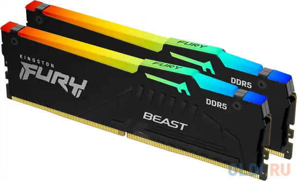 Оперативная память для компьютера kingston fury beast rgb dimm 32gb ddr5, фотография 1