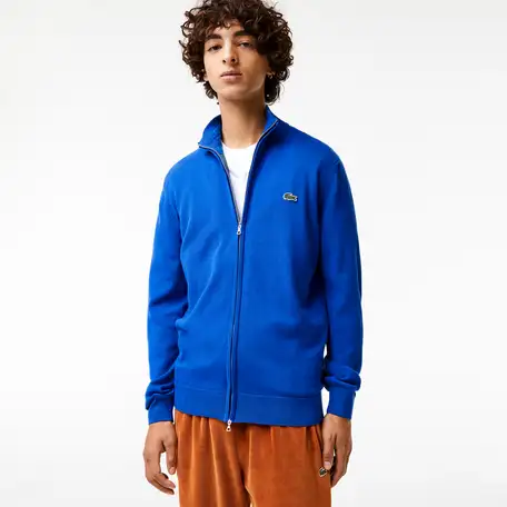Мужской кардиган lacoste на молнии из органического хлопка с воротником-стойкой, фотография 1