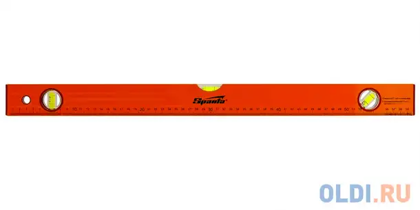 Уровень алюминиевый, 2000 мм, 3 глазка, желтый, линейка// sparta, фотография 1