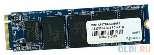 Ssd накопитель apacer as2280p4 1 tb pci-e 4.0 х4, фотография 1