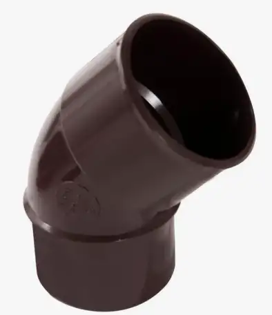 Отвод водосточной трубы, D 90-100 мм, s 0,35-0,45 мм, Угол: 70, Материал: ПВХ, фотография 1