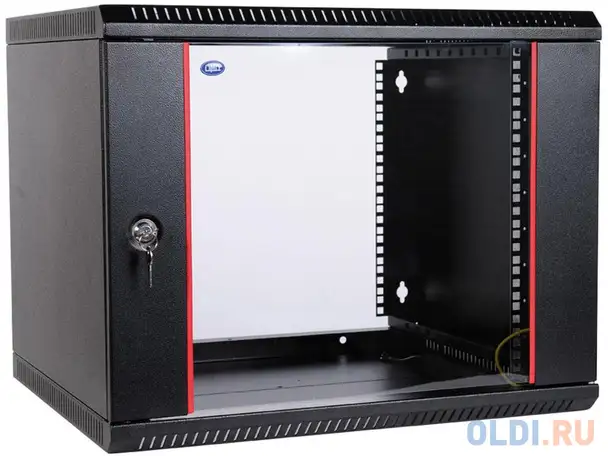 Шкаф настенный разборный 15u цмо шрн-э-15.650-9005 600х650mm дверь стекло черный, фотография 1