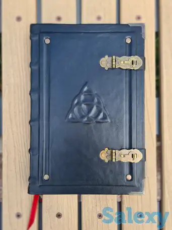 Гримуар из кожи на заказ, кожаная книга желаний, блокнот ручной работы, фотография 4