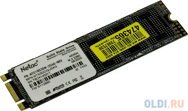 Ssd накопитель netac n535n 256 gb sata-iii, фотография 1