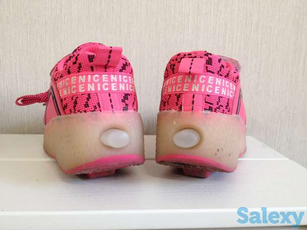 Кроссовки детские на роликах, светящиеся, недорого, фотография 6