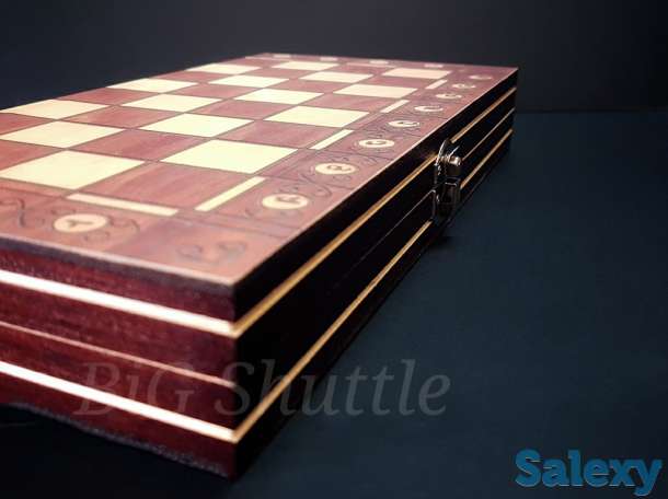 Деревянный набор игр 3 в 1  Шашки Шахматы Нарды., фотография 7