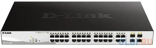 Коммутатор d-link dgs-1210-28mp/f2a 24g 24poe+ 370w настраиваемый, фотография 1