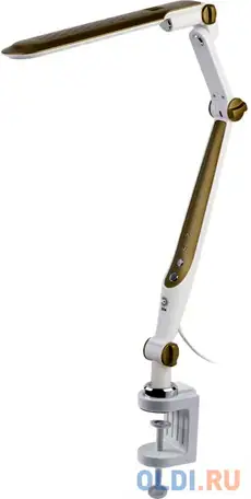 Эра б0052769 настольный светильник nled-496-12w-g светодиодный на струбцине золото, фотография 1