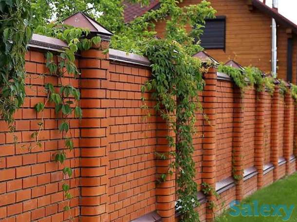 Строительство забора из блока и кирпича, фотография 2