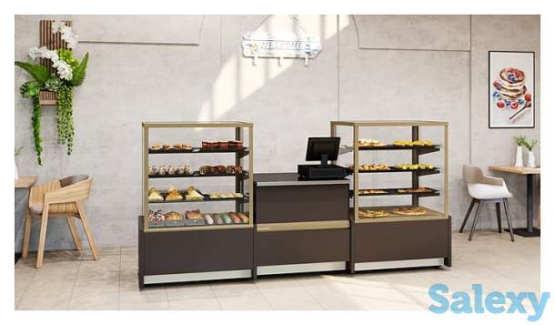 Витрина кондитерская Carboma KC70 VM 0,9-1 Light, шоколад / золото), фотография 5