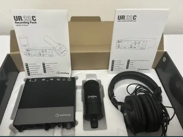 Микрофон внешняя звуковая карта студийные наушники, фотография 4