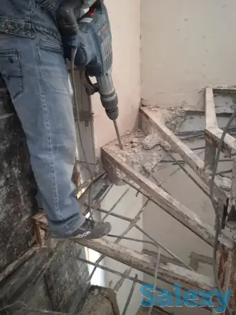 Демонтаж стен бетона кирпича Отблйниками Bosch, фотография 3