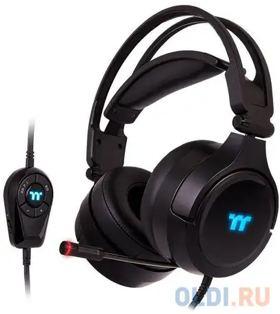 Наушники с микрофоном thermaltake riing pro черный накладные usb оголовье (ght-rpr-diecbk-29), фотография 1