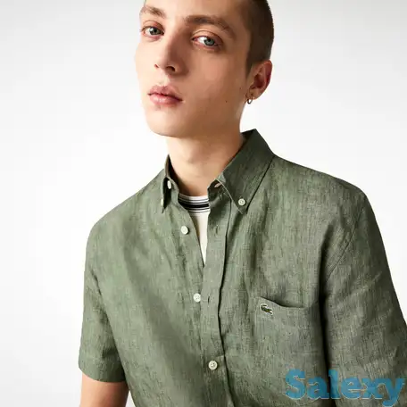 Мужская льняная рубашка lacoste regular fit, фотография 1