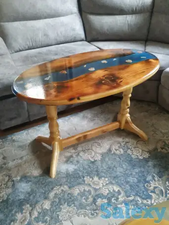 Продам чайные столики из эпоксидной смолы и спилов дерева, фотография 3