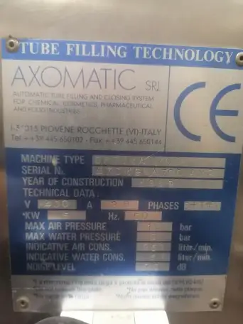 Продам БУ машину для наполнения туб AXOMATIC OPTIMA 700., фотография 3
