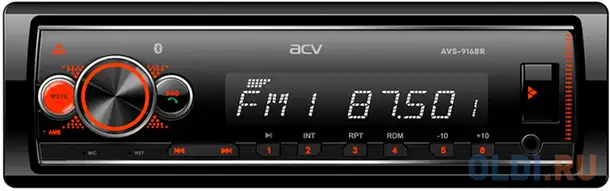 Автомагнитола acv avs-916br 1din 4x50вт, фотография 1