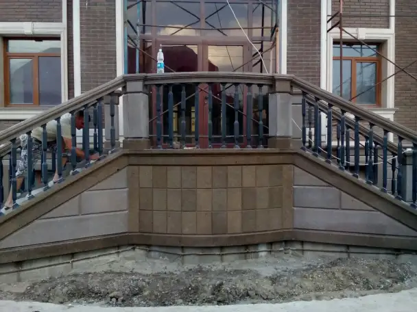 Проектируем лестницу в дом. Монтаж  из мрамора, гранита, травертина. Внутренние и наружные. Замер - бесплатно, фотография 7