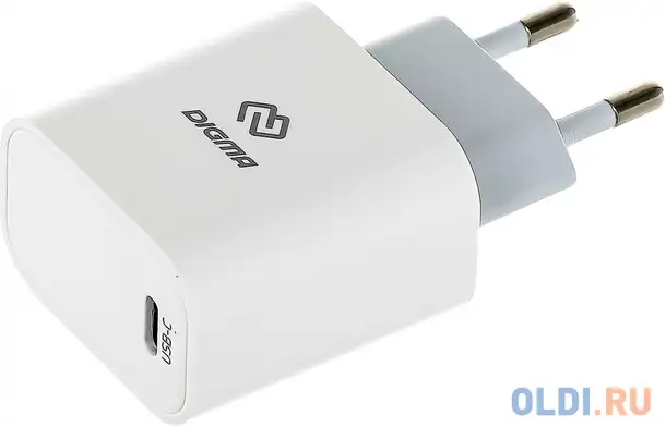 Сетевое зар./устр. digma dgw3c 3a pd белый (dgw3c0f010wh), фотография 1