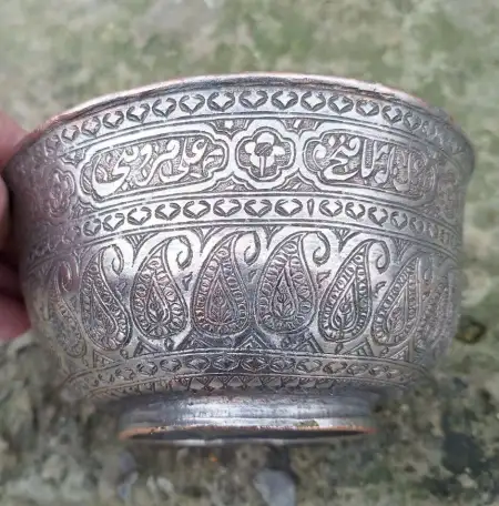 Медная Чаша 19 век ручная работа, фотография 2