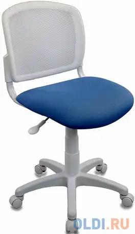 Кресло детское бюрократ ch-w296nx/26-24 спинка сетка белый tw-15 сиденье голубой 26-24, фотография 1