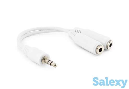 Разветвитель cablexpert cca-415w 3-pin 3.5 mm jack-3.5 mm jack (x2) 10см. белый, фотография 1