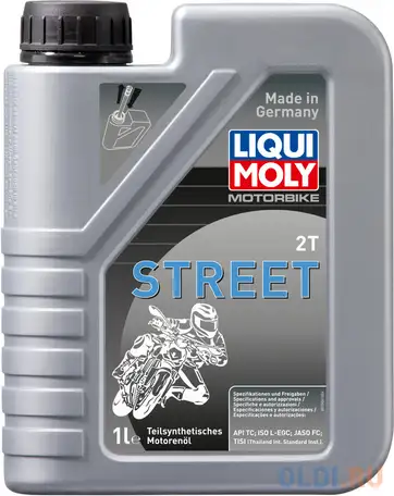 Полусинтетическое моторное масло liquimoly motorbike 2t street 1 л 1504, фотография 1