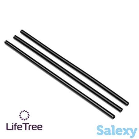 Трубочки для коктейля прямые, черные, пластиковые, фотография 1