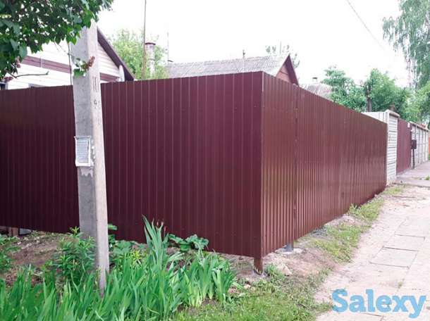 Монтаж забора из проф. листа, фотография 5