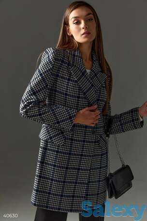 Шерстяное пальто в клетку, фотография 1