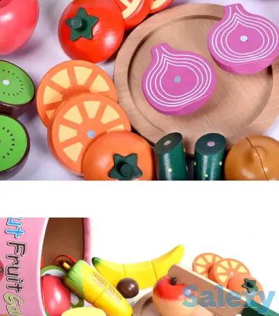 Игрушка детская оптом. Фрукты и овощи на магнитах, 17 предметов, фотография 5