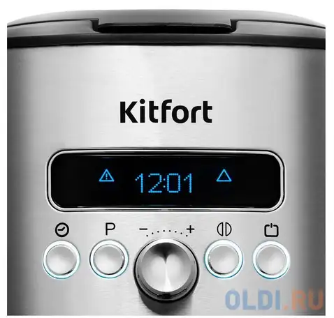 Кофеварка kitfort kt-767 1035 вт серебристый, фотография 1