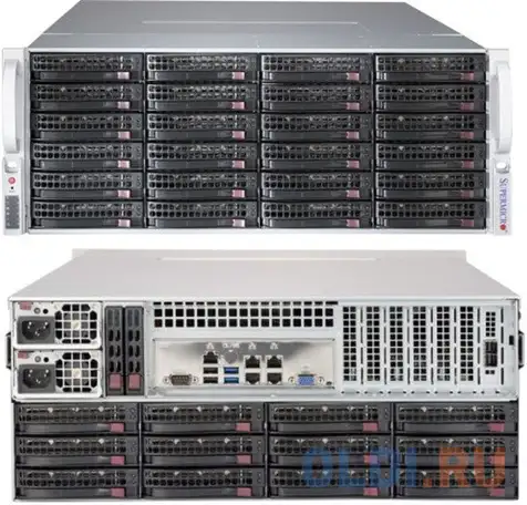 Серверный корпус 4u supermicro cse-847be1c-r1k28lpb 1280 вт чёрный, фотография 1