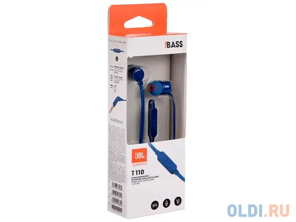 Наушники jbl t110 blue, фотография 1